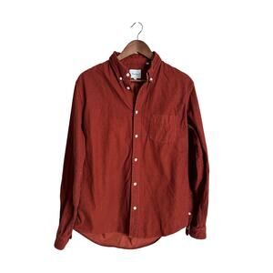 Steven Alan Cordoruy Shirt Long Sleeve in Paprika Rust Mens Medium